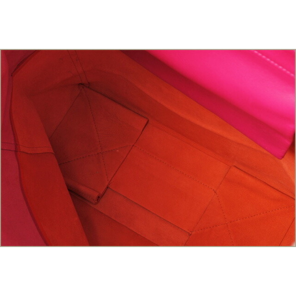 Celine Bi Cabas Tote Bag Hibiscus Orange Calfskin great - Picture 7 of 7